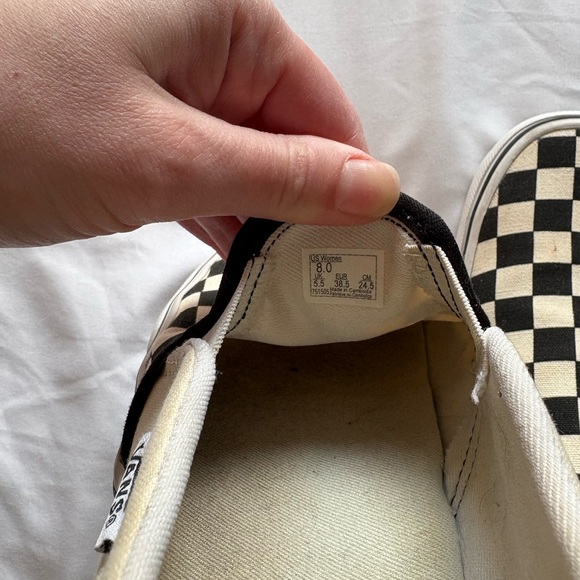 Vans Black and White Checkerboard Slip-Ons - Picture 2 of 8